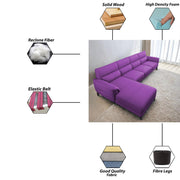 Janifer LHS 6 Seater L Shape Sofa Set for Living Room (Purple Colour) Premium Fabric Sofa Set