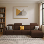 Orion RHS 6 Seater L Shape Sofa Set for Living Room (Brown Colour) Premium Fabric Sofa