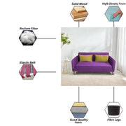 Deren 3 Seater Sofa Set for Living Room (Purple Colour) Premium Fabric Sofa