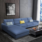 Francis 6 Seater Sofa Set for Living Room (Sky Blue Fabric) Left Side Sofa