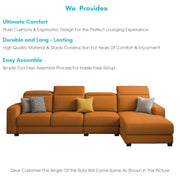 Orion RHS 6 Seater L Shape Sofa Set for Living Room (Orange Colour) Premium Fabric Sofa