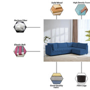 Lenser L Shaped Sofa Set for Living Room (Blue Fabric) Premium Fabric Sofa Set
