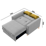 Alfred 1 Seater Sofa Cum Bed Sofa Set for Living Room (Maroon Fabric) Premium Fabric Sofa