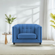 Sinclair 1 Seater Sofa Set for Living Room (Blue Colour) Premium Fabric Sofa