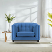 Sinclair 1 Seater Sofa Set for Living Room (Blue Colour) Premium Fabric Sofa