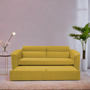 Torrato 3 Seater Sofa Cum Bed for Living Room (Yellow Colour Fabric) Premium Fabric Sofa