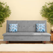 Calvin 3 Seater Sofa Cum Bed for Living Room (Black Fabric) Premium Fabric Sofa