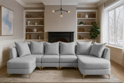 Zoe 8 Seater U Shape Sofa Set for Living Room (Black Grey Colour) Premium Fabric Sofa Set Living Room