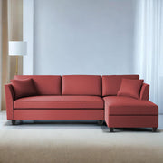 Casaliving Marvin LHS 4 Seater L Shape Sofa Set for Living Room (Black Fabric) Premium Fabric Sofa