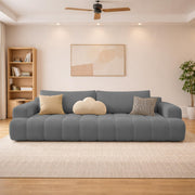 Casaliving Ajax Modern Velvet Sofa, Tufted Design Upholstered 3 Seater Sofa Set for Living Room, (Black Colour) Premium Velvet Fabric Sofa
