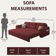 Alicia 3 Seater Sofa Cum Bed for Living Room (Maroon Fabric) Premium Fabric Sofa