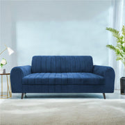 Brenti 3 Seater Sofa Set for Living Room (Cream Black Colour Fabric) Premium Fabric Sofa