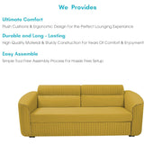 Torrato 3 Seater Sofa Cum Bed for Living Room (Yellow Colour Fabric) Premium Fabric Sofa