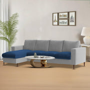 Charmi LHS 6 Seater L Shape Sofa Set for Living Room (Blue Grey Fabric) Premium Fabric Sofa