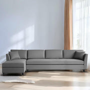 Casaliving Marvin LHS 4 Seater L Shape Sofa Set for Living Room (Black Fabric) Premium Fabric Sofa