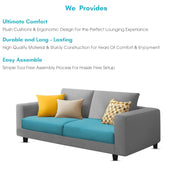 Minta 2 Seater Sofa Set for Living Room (Black - Colour Fabric) Premium Fabric Sofa Set for Living Room