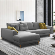Viva LHS 6 Seater L Shape Sofa Set for Living Room (Grey) Premium Fabric Sofa