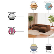 Rowan RHS 4 Seater L Shape Sofa Set for Living Room (Brown Fabric) Premium Fabric Sofa