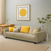 Minta 3 Seater Sofa Set for Living Room (Cream Colour Fabric) Premium Fabric Sofa