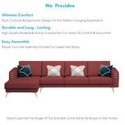 Falco LHS 6 Seater L Shape Sofa Set for Living Room (Maroon Fabric) Premium Fabric Sofa