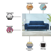 Brenti 3 Seater Sofa Set for Living Room (Cream Black Colour Fabric) Premium Fabric Sofa