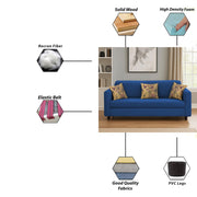 Lifestyle 3 Seater Sofa for Living Room (Black Colour Fabric)