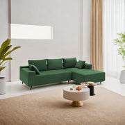 Casaliving Crystal 4 Seater RHS L Shape Sofa Set for Living Room (Black Fabric) Premium Fabric Sofa