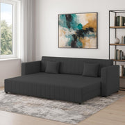 Cameron 3 Seater Sofa Cum Bed for Living Room (Black Fabric) Premium Fabric Sofa