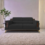 Falconar 3 Seater Sofa Set for Living Room (Black Fabric) Premium Fabric Sofa