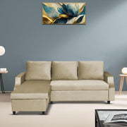Asper LHS 4 Seater L Shape Sofa Set for Living Room (Cream Fabric) Premium Fabric Sofa