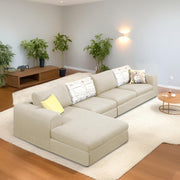 Badger LHS 6 Seater L Shape Sofa Set for Living Room (Black Fabric) Premium Fabric Sofa