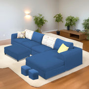 Badger RHS 8 Seater L Shape Sofa Set with Center Table for Living Room (Grey Fabric) Premium Fabric Sofa