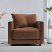 Dominic 1 Seater Sofa Set for Living Room (Black Grey Fabric) Premium Fabric Sofa