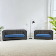 Casaliving Sinclair 3+1+1 Seater Sofa Set for Living Room (Blue Black Colour) Premium Fabric Sofa