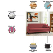 Premium Valkyrie 3 Seater Sofa Set 3 Seater Modern Sofa Set for Living Room (Maroon Color Fabric)