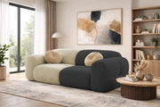 Vetras Modern Velvet Bubble Cloud Sofa, Tufted Design Upholstered 2 Seater Sofa Set for Living Room, (Black Colour) Premium Velvet Fabric Sofa