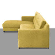 Fracher LHS 4 Seater L Shape Sofa Set for Living Room (Yellow Fabric) Premium Fabric Sofa