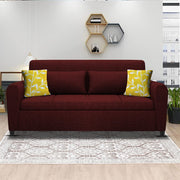 Garnet 3 Seater Sofa Set for Living Room (Maroon) Premium Fabric