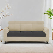 Marco 3 Seater Sofa Set for Living Room (Cream Black Colour) Premium Fabric Sofa