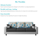 Rolando 3 Seater Sofa Set for Living Room (Black Grey Colour) Premium Fabric Sofa Set