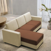 Casaliving Stoiny LHS 4 Seater L Shape Sofa Set for Living Room (Black Fabric) Premium Fabric Sofa