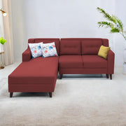 Lifestyle 4 Seater LHS L Shape Sofa Set for Living Room - (Maroon Fabric) Premium Fabric Sofa Set