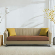 Casaliving Barton 3 Seater Sofa for Living Room (Blue Black Fabric) Premium Fabric Sofa