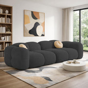 Casaliving Vetras Modern Velvet Bubble Cloud Sofa, Tufted Design Upholstered 3 Seater Sofa Set for Living Room,(Blue Colour) Premium Velvet Fabric Sofa