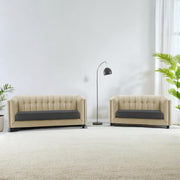 Casaliving Sinclair 3+1+1 Seater Sofa Set for Living Room (Blue Black Colour) Premium Fabric Sofa