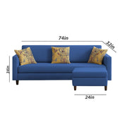 Casaliving Premium Lifestyle Fabric 5 Seater L Shape Sofa Set 4 Seater Modern Sofa Set & Ottoman for Living Room (Blue Color)