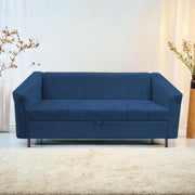 Casaliving Doraldo 3 Seater Sofa Cum Bed for Living Room (Cream Fabric) Premium Fabric Sofa