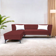 Casaliving Cassidy LHS 6 Seater L Shape Sofa Set for Living Room (Black Colour) Premium Fabric Sofa