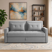Treshta 2 Seater Pull-Out Premium Fabric Sofa Cum Bed Sofa Set for Living Room (Blue Fabric Color) Premium Fabric Sofa Set for Living Room