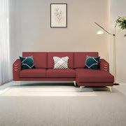 Falco RHS 4 Seater L Shape Sofa Set for Living Room (Maroon Fabric) Premium Fabric Sofa